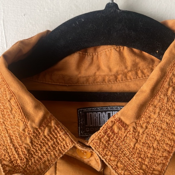 Vintage Jordache Concepts mustard yellow long sleeve button down top - Picture 2 of 6